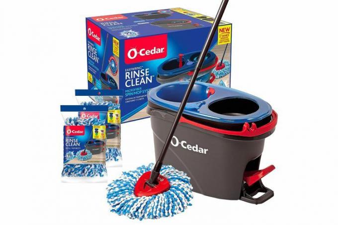 Amazon O-Cedar EasyWring RinseClean מיקרופייבר ספין מגב ודלי רצפת מערכת ניקוי