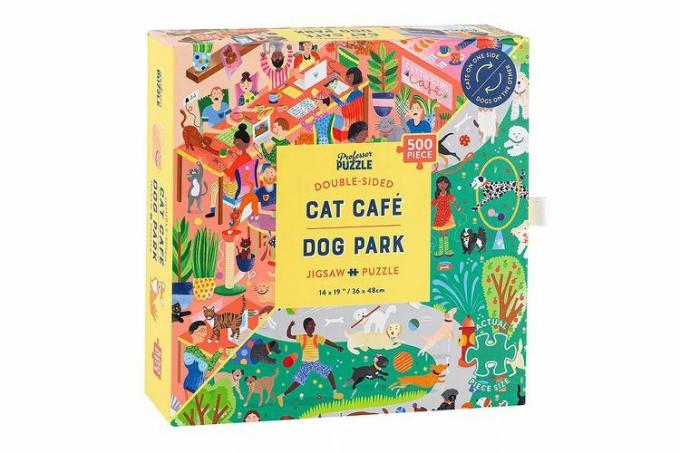 Target Professor Puzzle USA, Inc. פאזל 500 חלקים דו צדדי של Cat Cafe & Dog Park